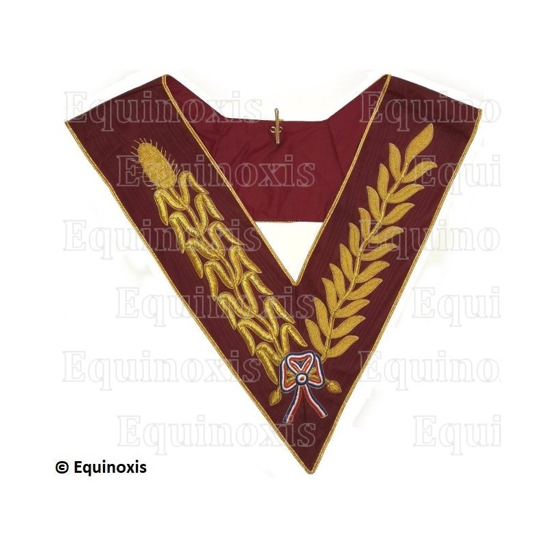 Sautoir maçonnique moiré – GLNF – Grande tenue nationale – Grand Intendant – Brodé main