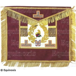 Tablier maçonnique en cuir – GLNF – Grande tenue nationale – Grand Intendant – Brodé main