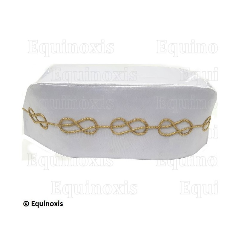 Chapeau maçonnique – Rite Opératif de Salomon – Blanc – Taille 60