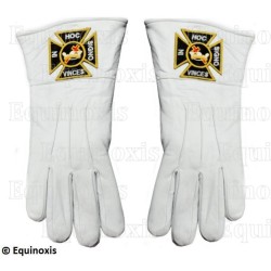 Gants maçonniques cuir blanc – Ordre de la Croix Rouge de Constantin – Taille L
