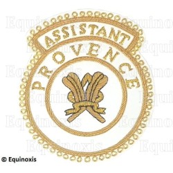 Badge / Macaron GLNF – Grande tenue provinciale – Assistant Grand Secrétaire – Provence – Brodé main