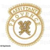 Badge / Macaron GLNF – Grande tenue provinciale – Assistant Grand Secrétaire – Provence – Brodé main