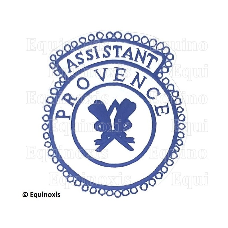 Badge / Macaron GLNF – Petite tenue provinciale – Assistant Grand Secrétaire – Provence – Brodé main