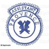 Badge / Macaron GLNF – Petite tenue provinciale – Assistant Grand Secrétaire – Provence – Brodé main