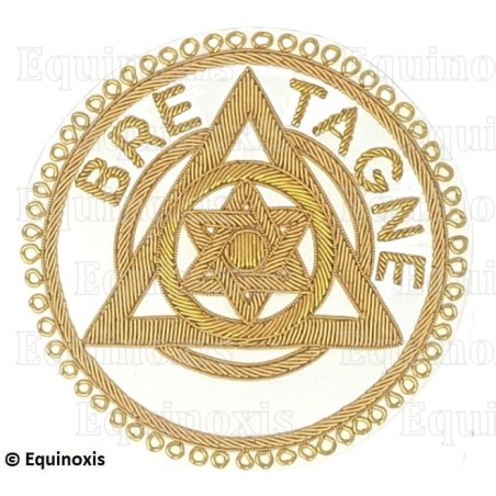 Badge / Macaron – Arche Royale Domatique – Officier Provincial – Grand Surintendant – Bretagne – Brodé machine
