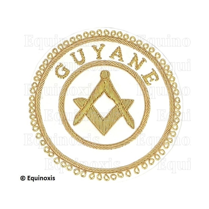 Badge / Macaron GLNF – Grande tenue provinciale – Assistant Grand Maître – Guyane – Brodé main