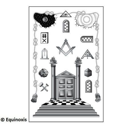 Tapis de Loge maçonnique – REAA – Apprenti – GODF – 100 cm x 50 cm