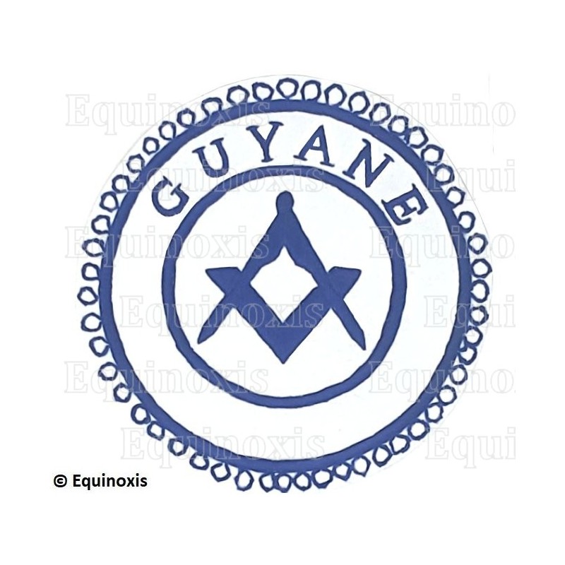 Badge / Macaron GLNF – Petite tenue provinciale – Assistant Grand Maître – Guyane – Brodé main
