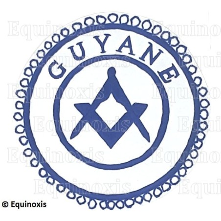 Badge / Macaron GLNF – Petite tenue provinciale – Assistant Grand Maître – Guyane – Brodé main