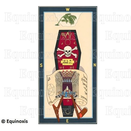 Tapis de Loge maçonnique – Rite Emulation – 2ème degré – 160 cm x 80 cm