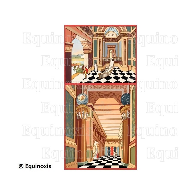 Tapis de Loge maçonnique – Rite Emulation – 3ème degré – 160 cm x 80 cm
