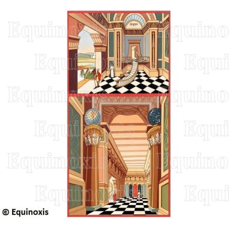 Tapis de Loge maçonnique – Rite Emulation – 3ème degré – 100 cm x 50 cm