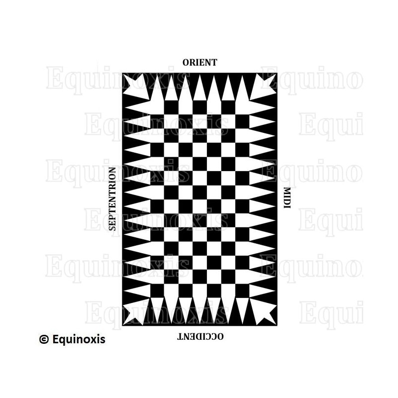 Tapis de Loge maçonnique – Pavé mosaïque – 98 cases – 160 cm x 80 cm