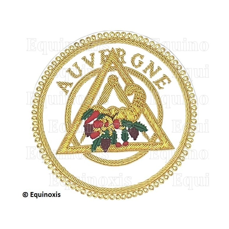 Badge / Macaron – Arche Royale Domatique – Officier Provincial – Grand Intendant – Auvergne – Brodé main