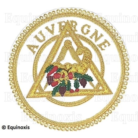 Badge / Macaron – Arche Royale Domatique – Officier Provincial – Grand Intendant – Auvergne – Brodé main