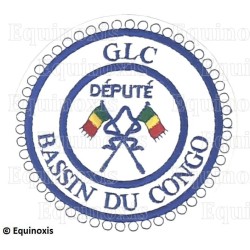 Badge / Macaron GLC – Petite tenue provinciale – Député Grand Porte-Etendard – Bassin du Congo – Brodé machine