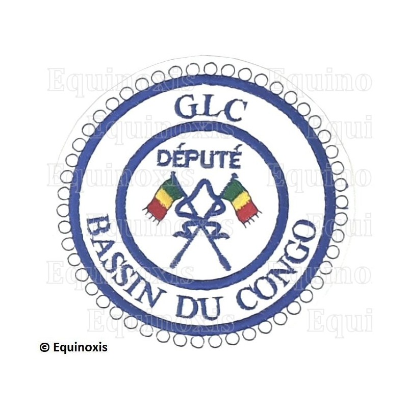 Badge / Macaron GLC – Petite tenue provinciale – Député Grand Porte-Etendard – Bassin du Congo – Brodé machine