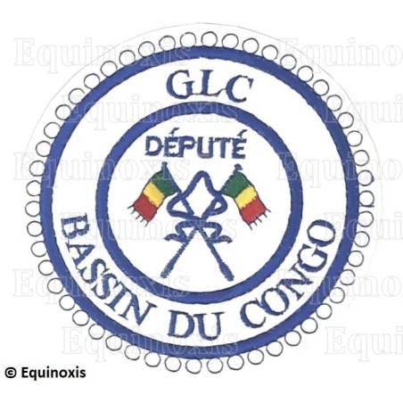 Badge / Macaron GLC – Petite tenue provinciale – Député Grand Porte-Etendard – Bassin du Congo – Brodé machine