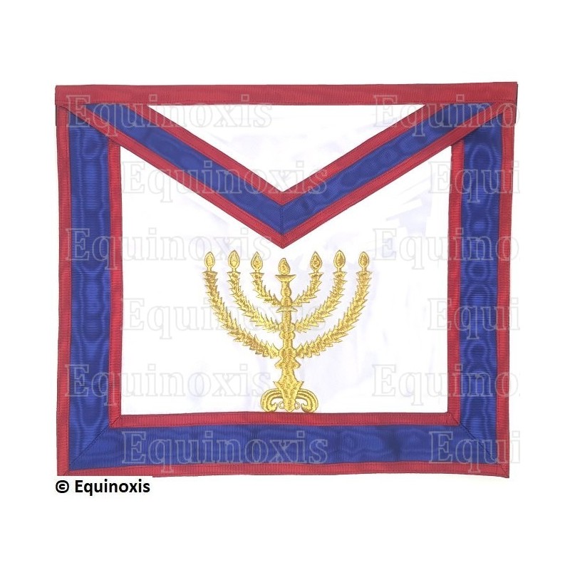 Tablier maçonnique en faux cuir – REAA – 23ème degré – Chef du Tabernacle – Brodé machine