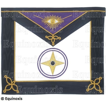 Tablier maçonnique en cuir – Memphis-Misraïm – 95ème degré – Patriarche Grand Conservateur – Brodé machine