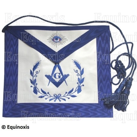 Tablier maçonnique en simili cuir – Rite York – Maître – Equerre et Compas + G