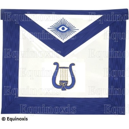Tablier maçonnique en cuir – Rite York – Organiste – Brodé machine