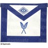 Tablier maçonnique en cuir – Rite York –  Secrétaire – Brodé machine