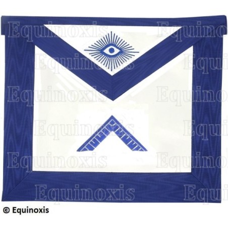 Tablier maçonnique en cuir – Rite York – Vénérable Maître 3 – Brodé machine