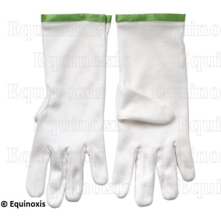 Gants maçonniques coton – RER – Maître Ecossais de Saint André (MESA) – Taille M