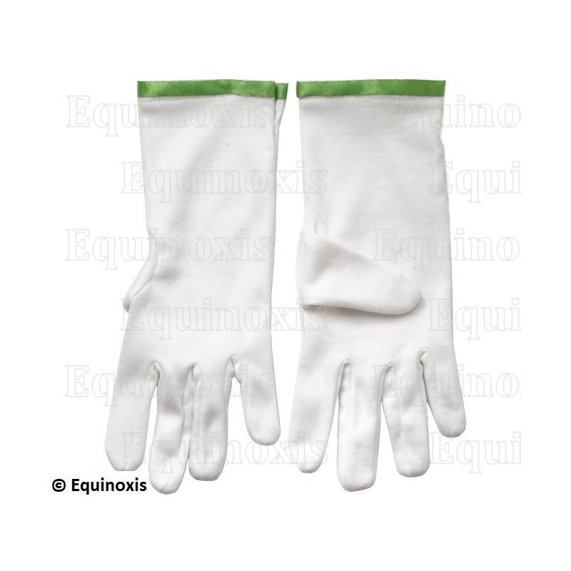 Gants maçonniques coton – RER – Maître Ecossais de Saint André (MESA) – Taille XS