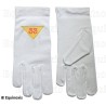 Gants maçonniques coton brodés – REAA – 33ème degré – Triangle vers le bas – Taille XXL