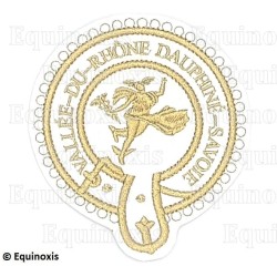 Badge / Macaron – La Marque – Officier Provincial – Diacre – Vallée-du-Rhône Dauphiné-Savoie – Brodé machine