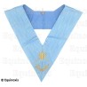 Sautoir maçonnique moiré – Rite Français Traditionnel – Maître des Cérémonies – Dos bleu – Brodé machine