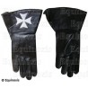 Gants cuir noir à crispins – Croix de Malte – Taille XXXL