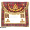 Tablier maçonnique en cuir – Rite Standard d'Ecosse – Vénérable Maître – Brodé main