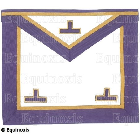 Tablier maçonnique en faux cuir – Memphis-Misraïm – Vénérable Maître – 3 taus – Violet