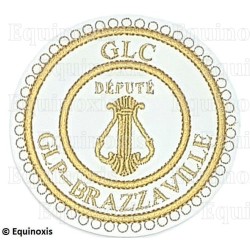 Badge / Macaron GLC – Grande tenue provinciale – Député Organiste – GLP-Brazzaville – Brodé machine
