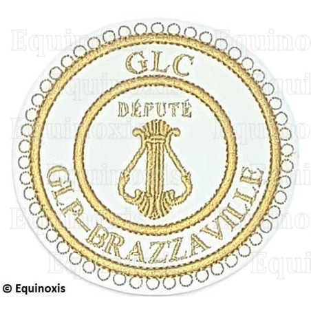 Badge / Macaron GLC – Grande tenue provinciale – Député Organiste – GLP-Brazzaville – Brodé machine