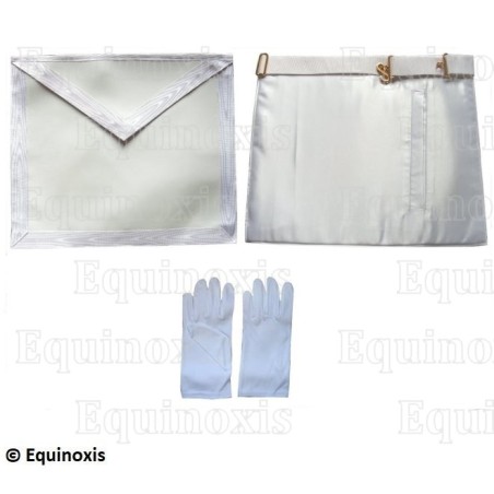 Ensemble Apprenti / Compagnon – Tablier en cuir 30 cm x 35 cm + 1 paire de gants blancs
