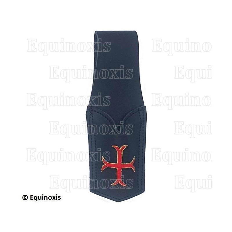 Porte-épée cuir – Porte-épée cuir noir pour épée fine – Croix templière pattée rentrée
