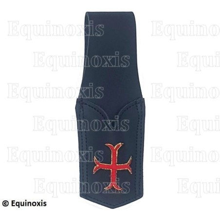 Porte-épée cuir – Porte-épée cuir noir pour épée fine – Croix templière pattée rentrée