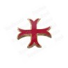 Pin's templier – Croix templière pattée rentrée émaillée rouge – PM