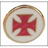 Pin's maçonnique – Croix templière émaillée rouge sur fond blanc