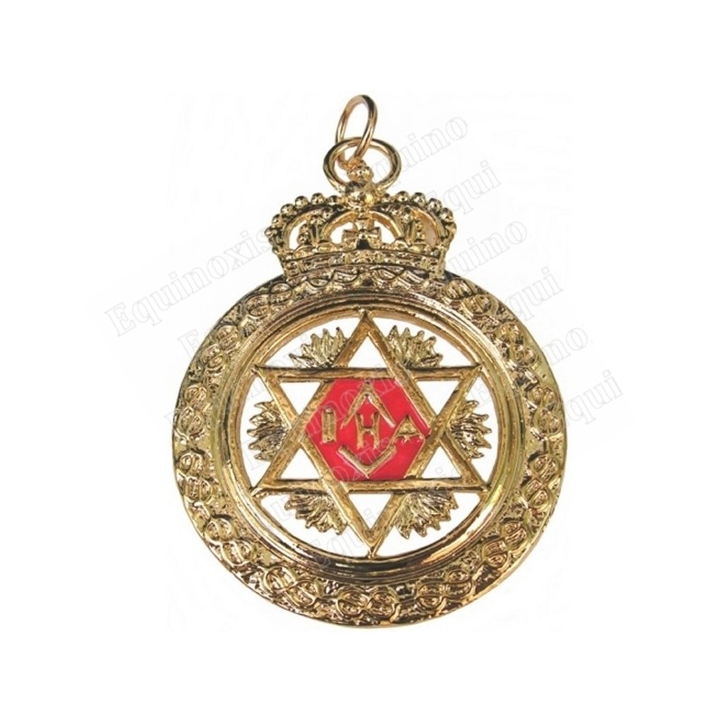 Bijou maçonnique de grade – Croix de Maître Ecossais de Saint André – Emaillé rouge