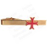 Pince-à-cravate templière – Croix templière pattée rentrée émaillée rouge – GM