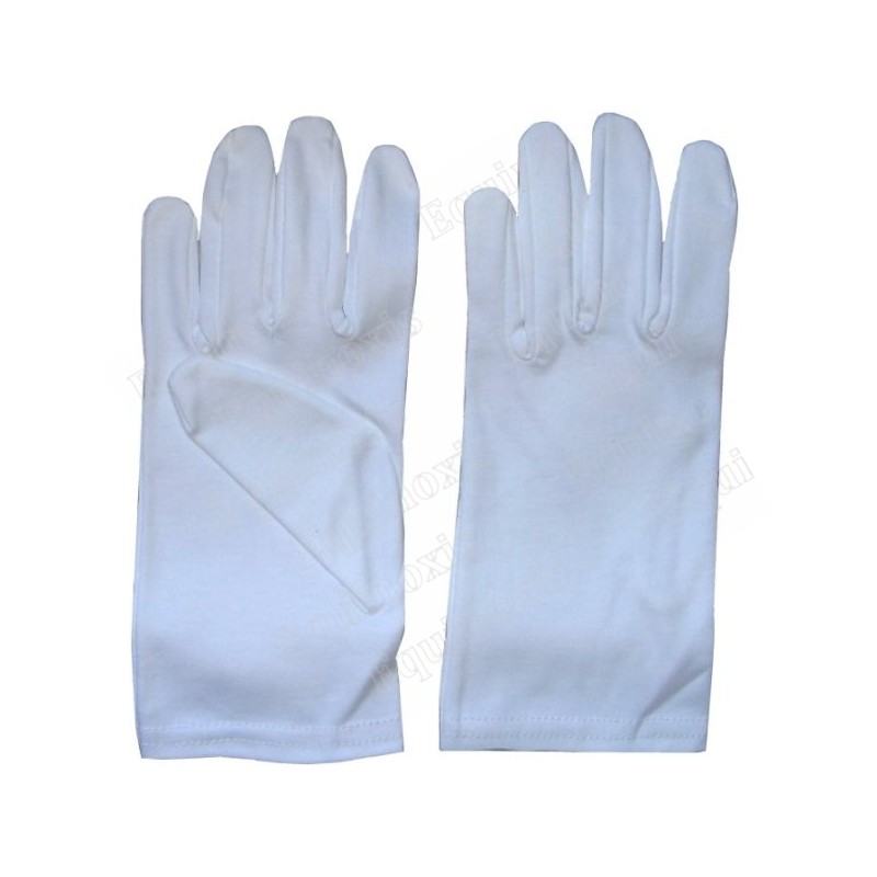 Gants maçonniques blancs pur coton – Taille 8