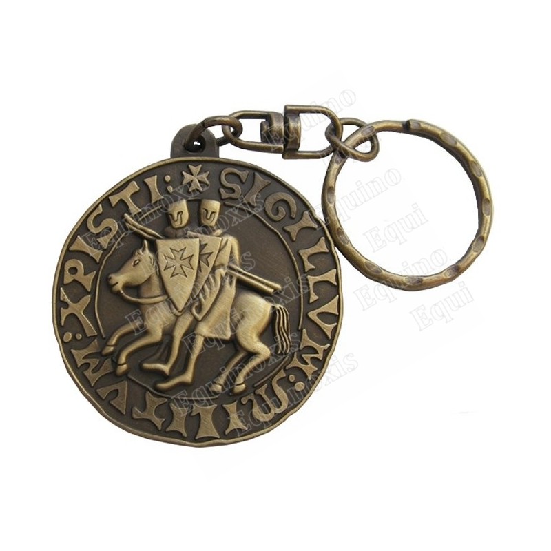 Porte-clefs templier – Sceau templier – Bronze antique