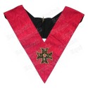 Sautoir maçonnique moiré – REAA – 18ème degré – Souverain Prince Rose-Croix –  Croix pattée – Brodé machine