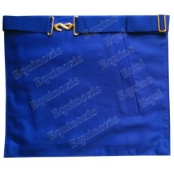 Tablier maçonnique en faux cuir – REAA – 14ème degré – Dos bleu – Brodé machine