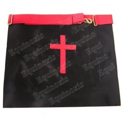 Tablier maçonnique en faux cuir – REAA – 18ème degré – Chevalier Rose-Croix – Pélican